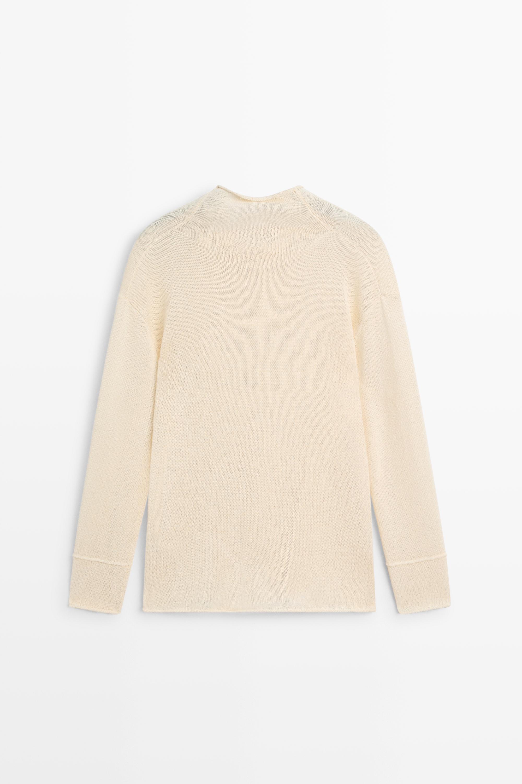 Cotton cutwork knit sweater
